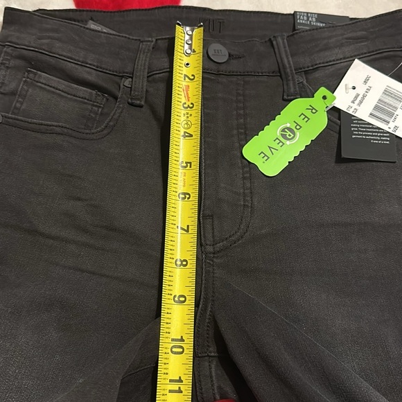 NWT Kut From The Kloth High Rise Fab Ab Ankle Skinny Raw Hem (Washed Black) - Picture 9 of 16